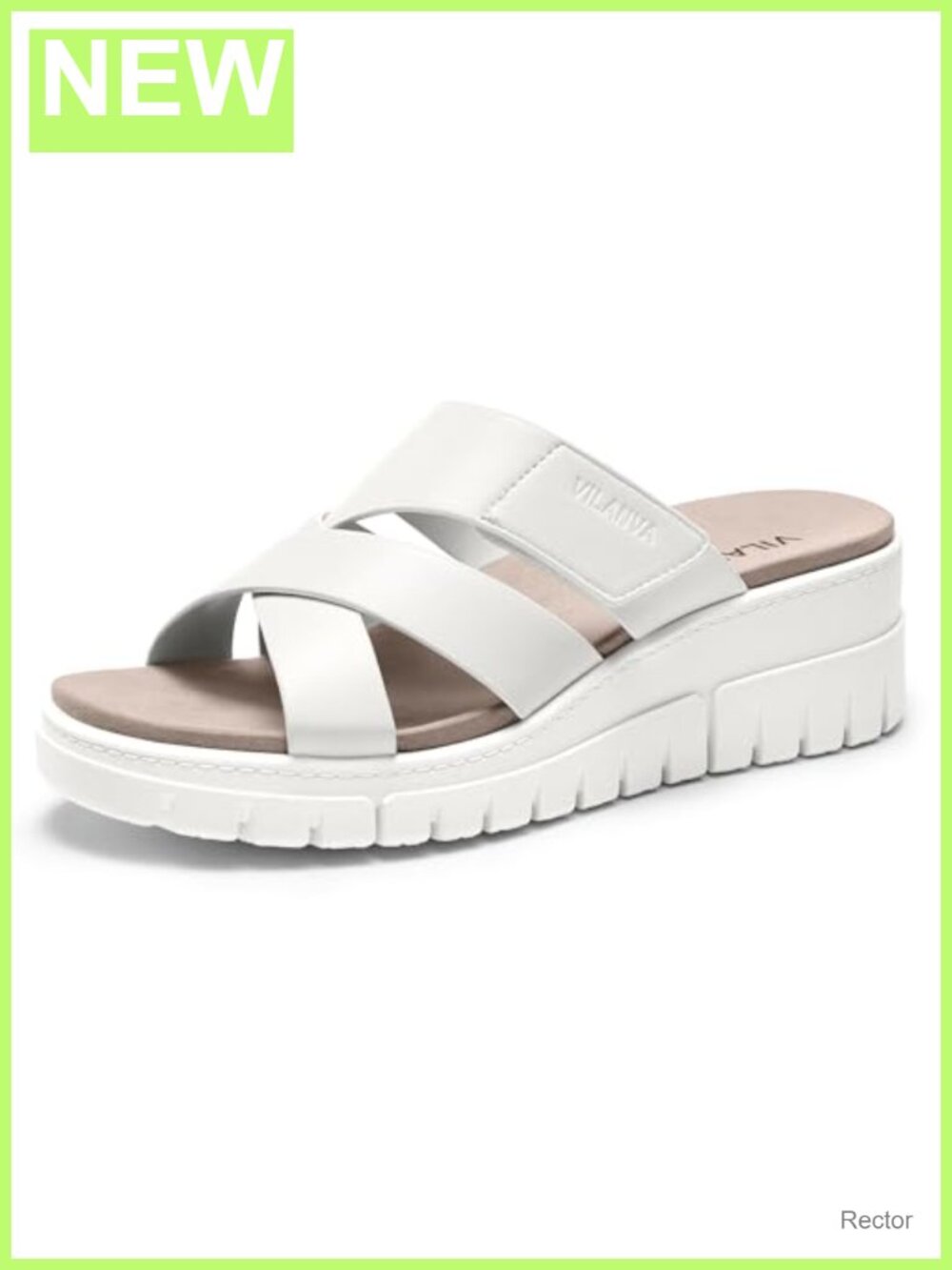 Orthopedic Platform Slip On Slides Adjustable Strap Arch Support Wedge Sandals